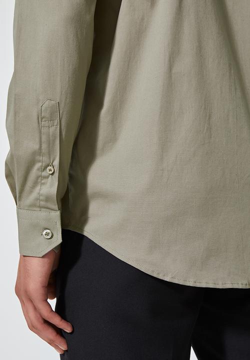Superbalist - Jos slim fit long sleeve shirt - khaki