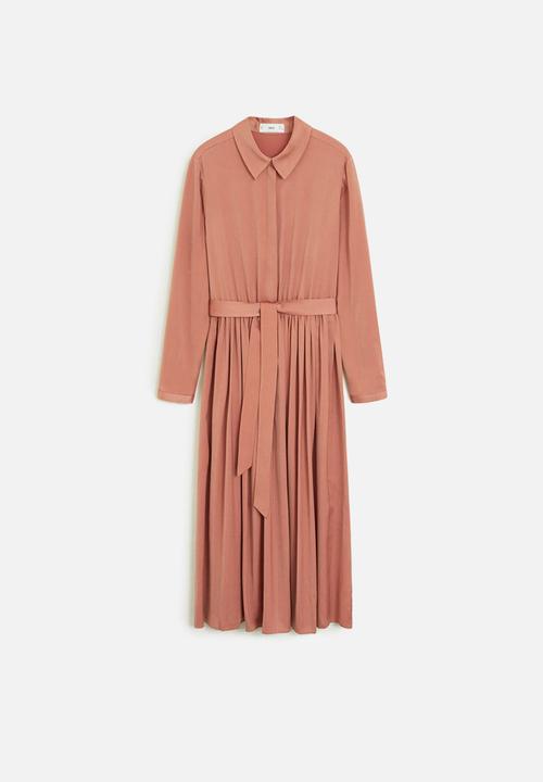 MANGO - Flowy pleated dress - rose