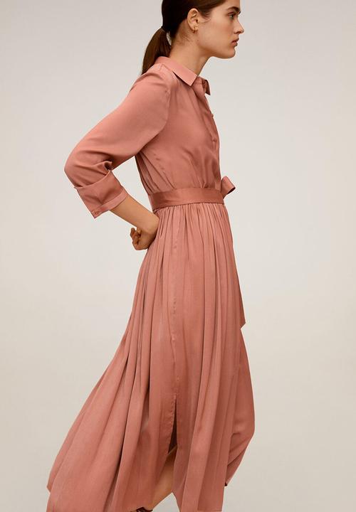 MANGO - Flowy pleated dress - rose