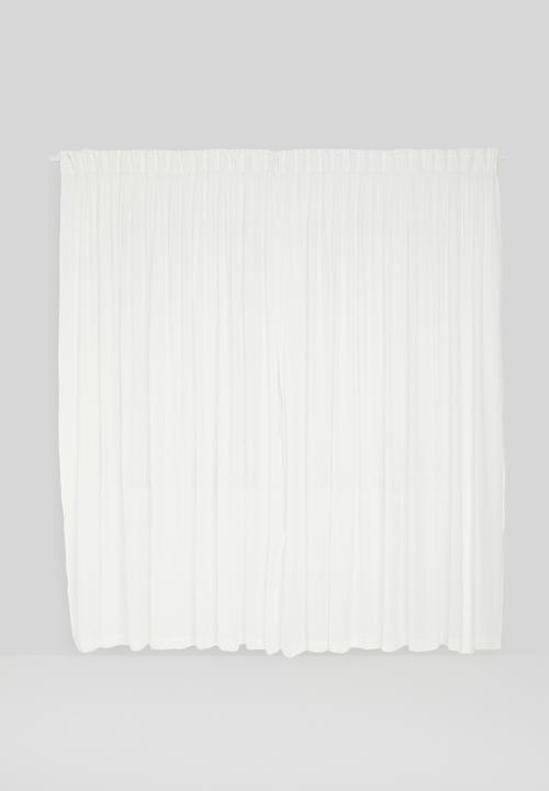 Sixth Floor - Textured sheer taped curtain - white