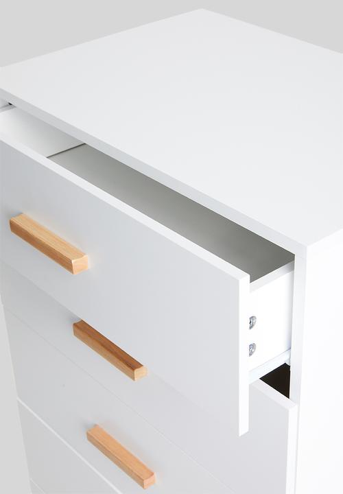 Sixth Floor - Alva 5 drawer storage - white 