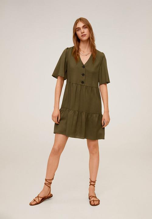 MANGO - Dress Rita - khaki