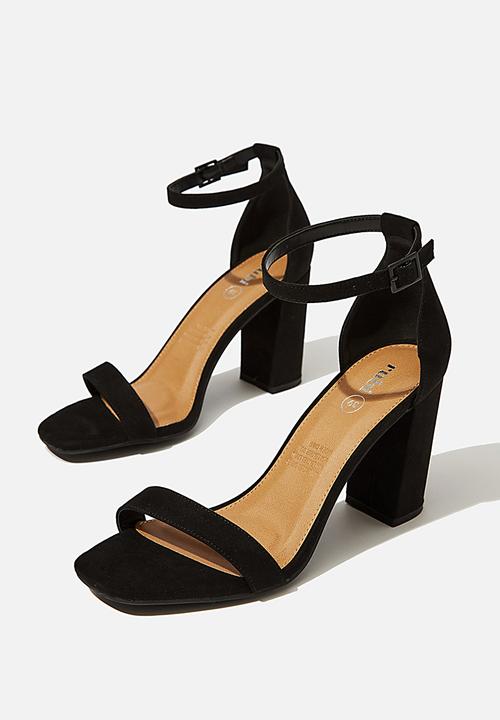 Cotton On - San square toe heel - black micro