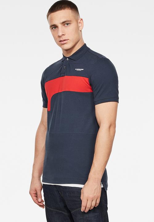 G-STAR - Cut & sewn gr slim fit polo - blue