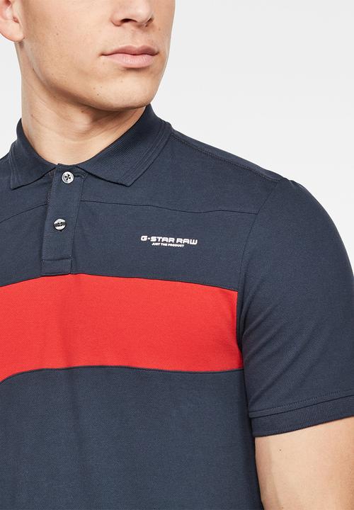 G-STAR - Cut & sewn gr slim fit polo - blue