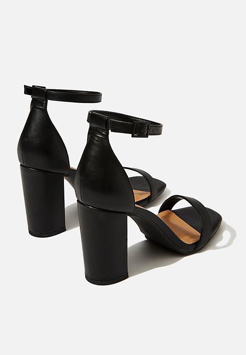 Cotton On - San square toe heel  - black smooth