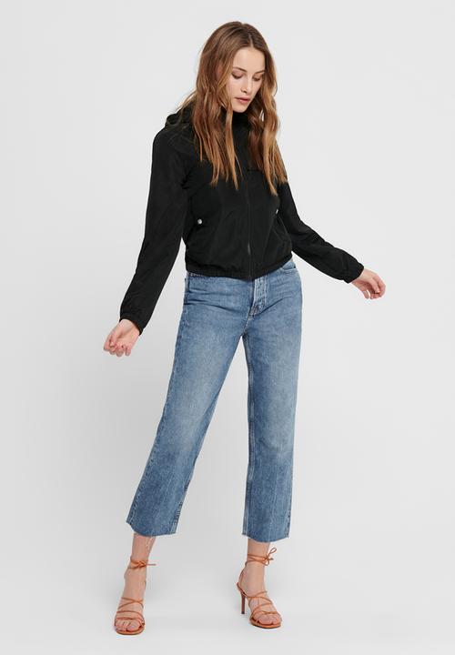 Jacqueline de Yong - Reach hood jacket treats - black