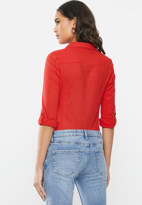 MANGO - Shirt planita - red