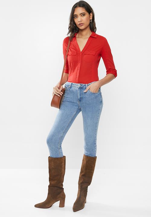 MANGO - Shirt planita - red
