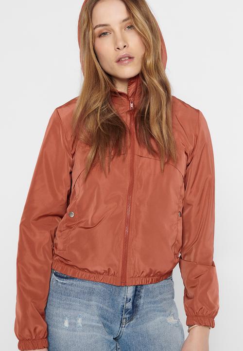 Jacqueline de Yong - Reach hood jacket treats - rust