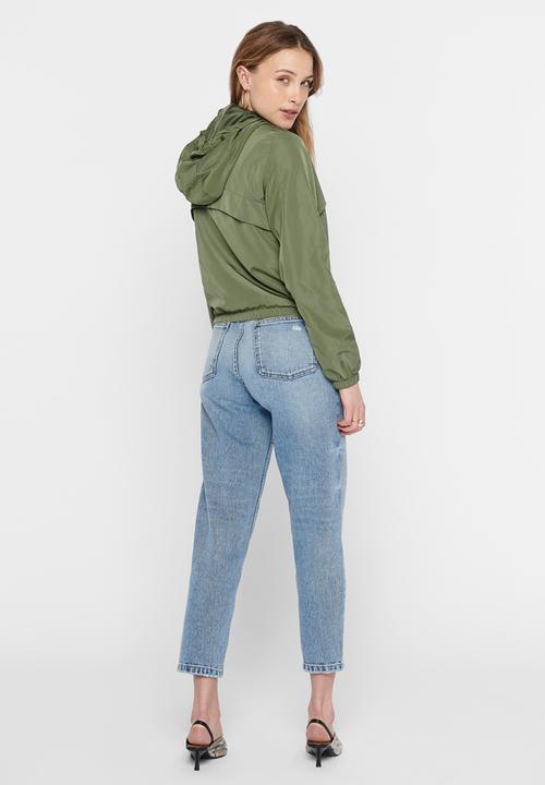 Jacqueline de Yong - Reach hood jacket treats - khaki