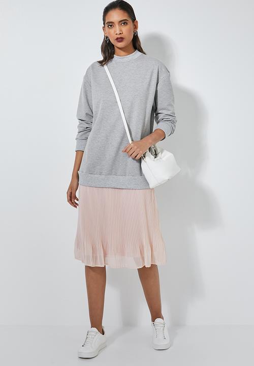 pink and gray dress