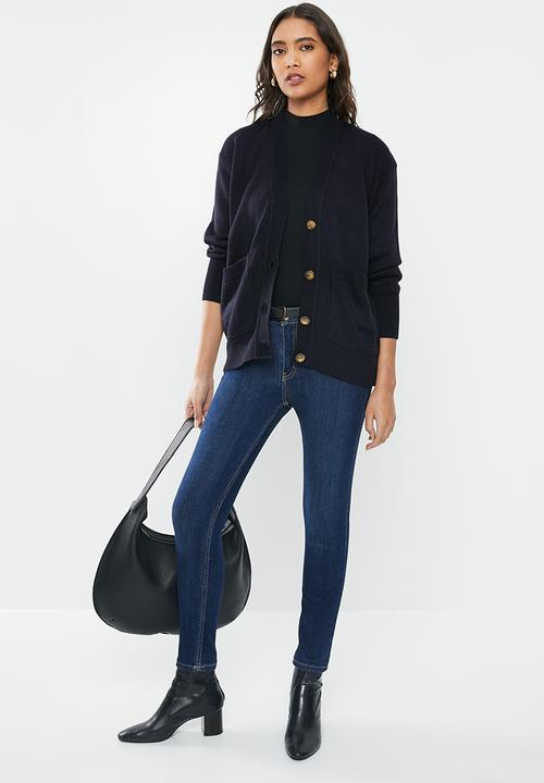 Superbalist - Slouchy pocket detail cardigan - navy