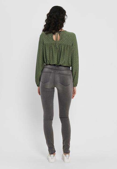 Jacqueline de Yong - Cathinka long sleeve top - khaki
