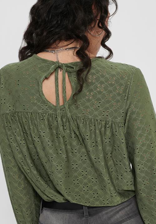 Jacqueline de Yong - Cathinka long sleeve top - khaki