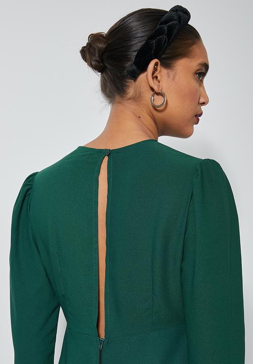 Superbalist - Round neck dress with key hole - green