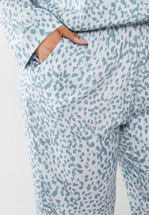 Superbalist - Plus sleep shirt & pants set - blue & white