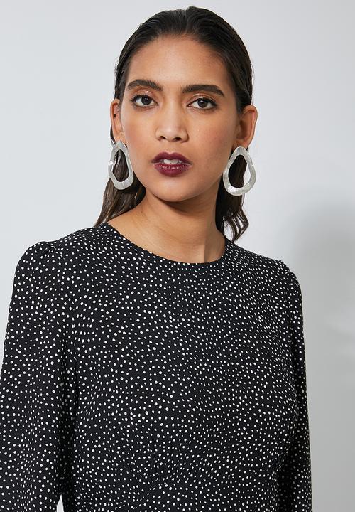Superbalist - Fit & flare woven dress - black & white 