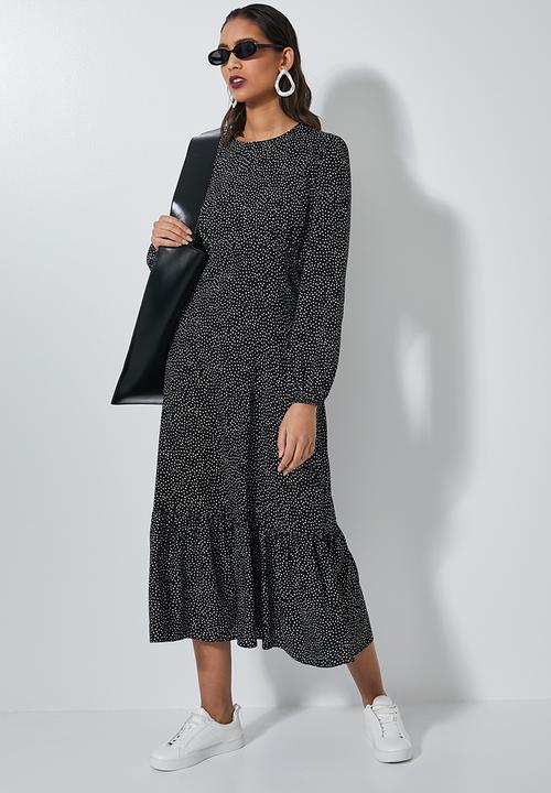 Superbalist - Fit & flare woven dress - black & white 