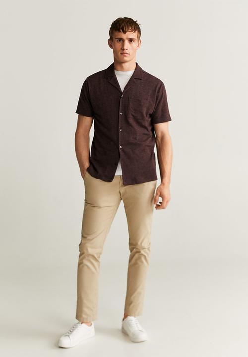 MANGO - Asier shirt - burgundy