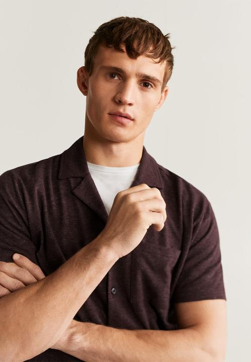 MANGO - Asier shirt - burgundy