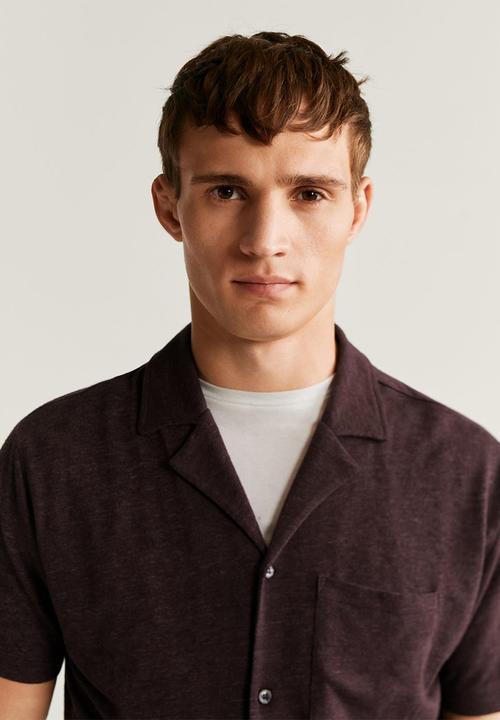 MANGO - Asier shirt - burgundy