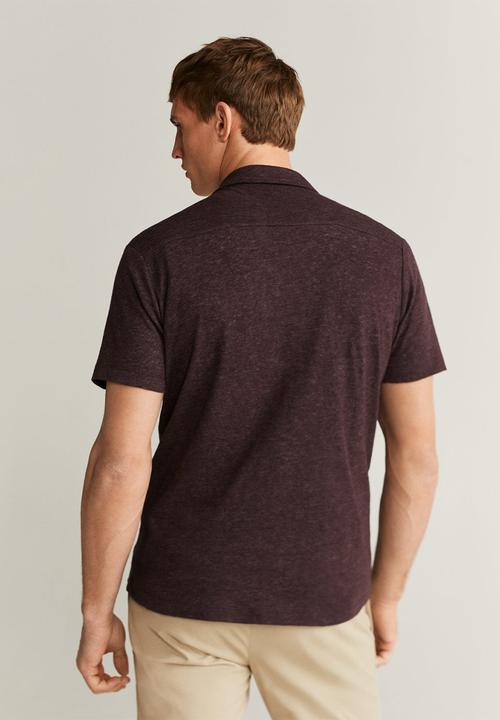 MANGO - Asier shirt - burgundy