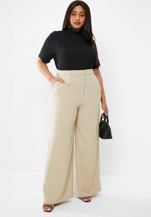 Glamorous - Plus wide leg trouser - stone