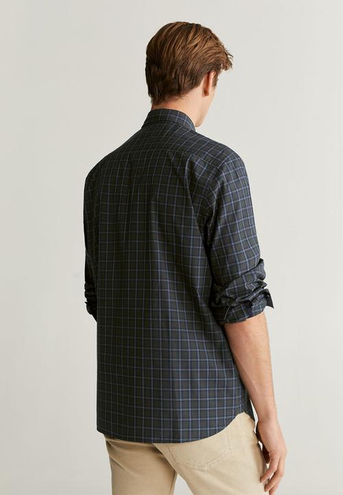 MANGO - Paint shirt - green & blue
