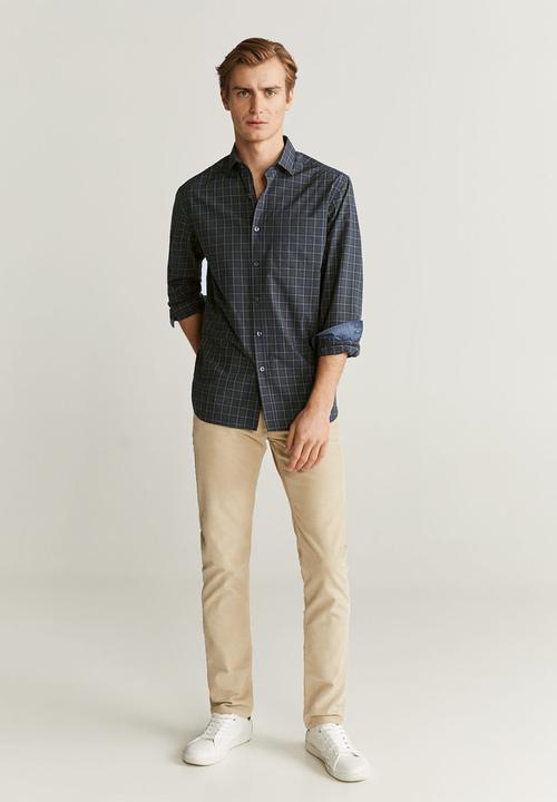 MANGO - Paint shirt - green & blue