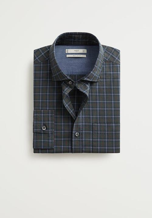 MANGO - Paint shirt - green & blue