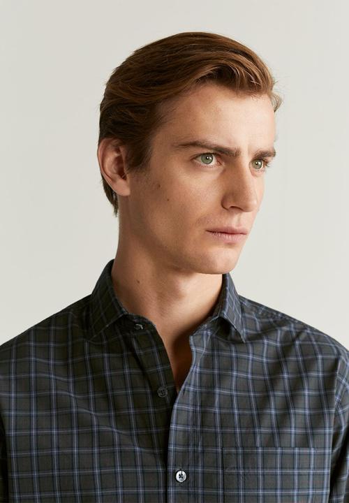 MANGO - Paint shirt - green & blue
