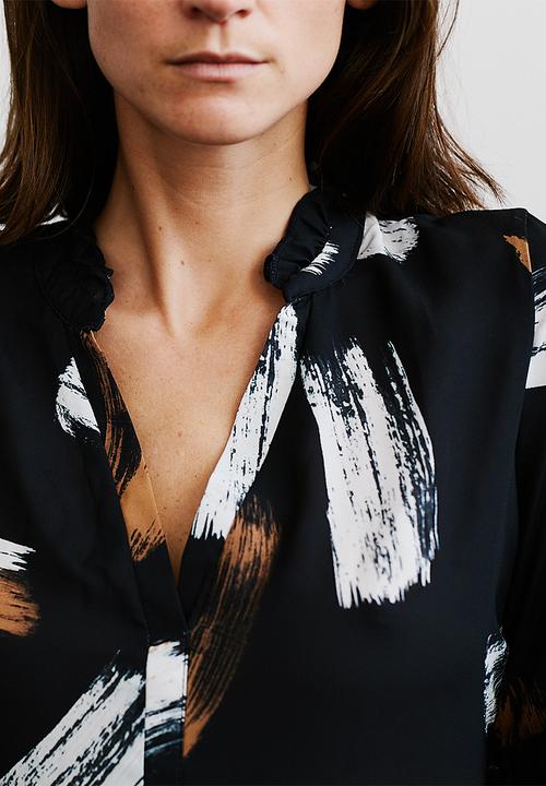 Me&B - Brushstroke prairie dress - multi