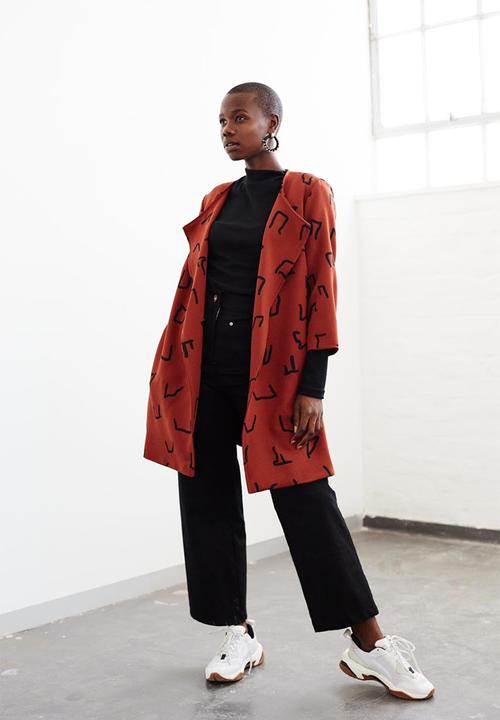Me&B - Edge to edge jacket - rust & black 