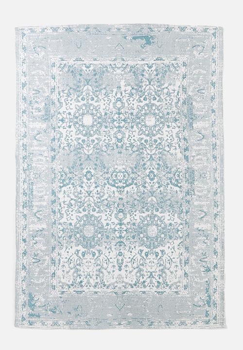 Antique printed rug - blue