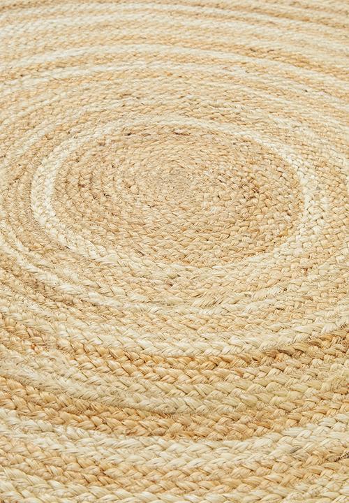 Sixth Floor - Kyra round jute rug - natural & white