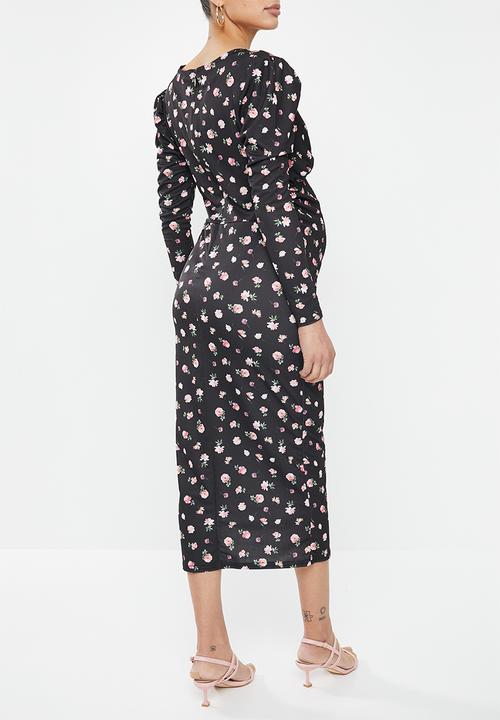 Missguided - Maternity puff sleeve floral print maxi dress - multi