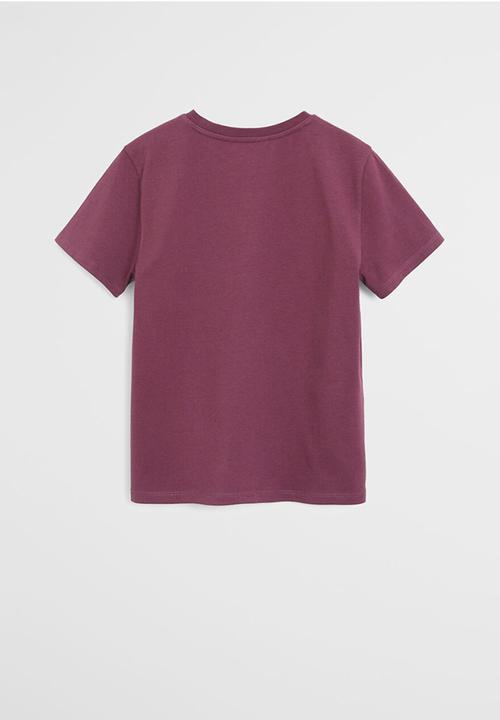 MANGO - T-shirt cities - garnet