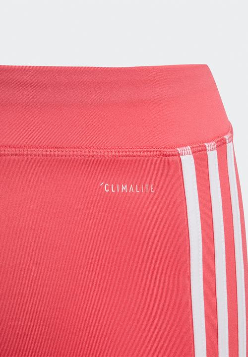 adidas Performance - 3 stripe tights - pink & white 