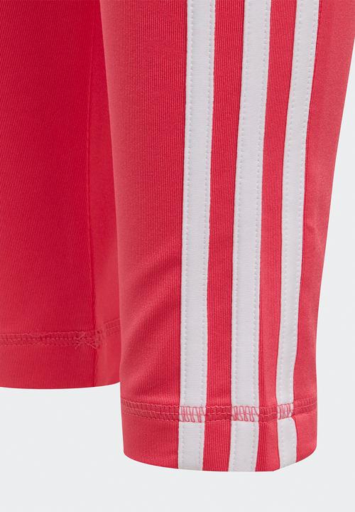 adidas Performance - 3 stripe tights - pink & white 