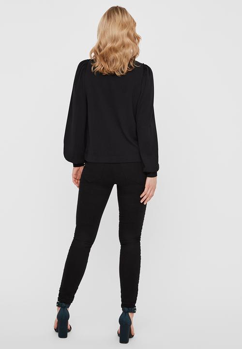 Vero Moda - Maria long sleeve top - black