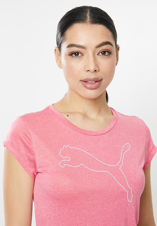 PUMA - Active logo heather tee - pink
