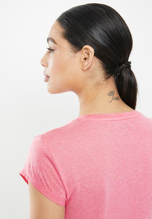 PUMA - Active logo heather tee - pink