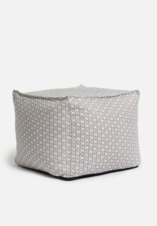 Sixth Floor - Twill ottoman square - grey waffle