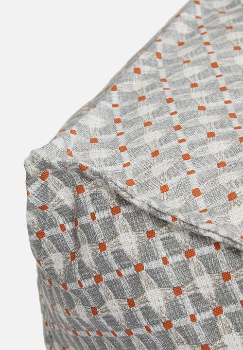 Sixth Floor - Twill ottoman square - grey waffle