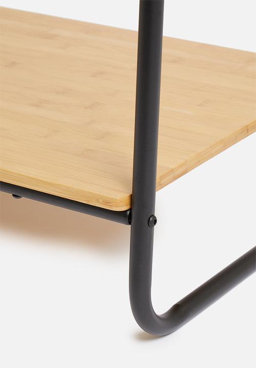Sixth Floor - Single bamboo clothing rail - natural & black