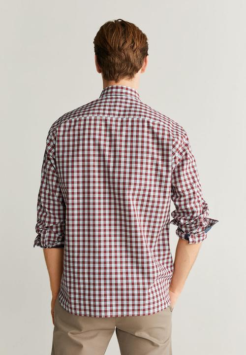 MANGO - Pale shirt - red