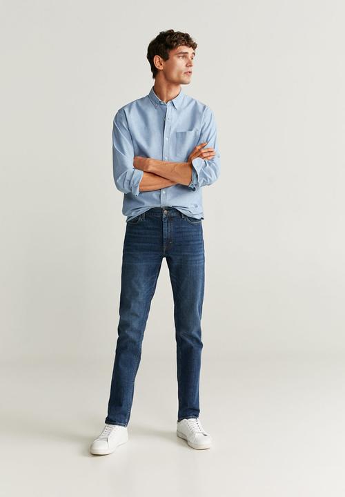 MANGO - Oxford shirt - pastel blue