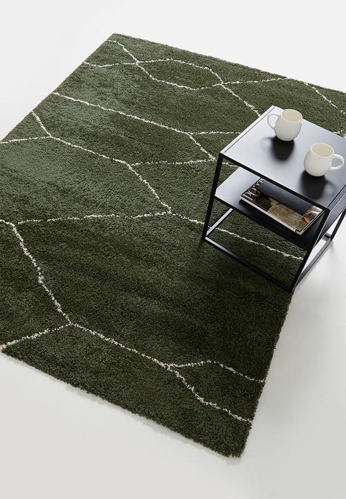 Fotakis - Royal nomadic shaggy rug - jungle green & beige
