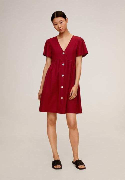 MANGO - Dress thalia - burgundy